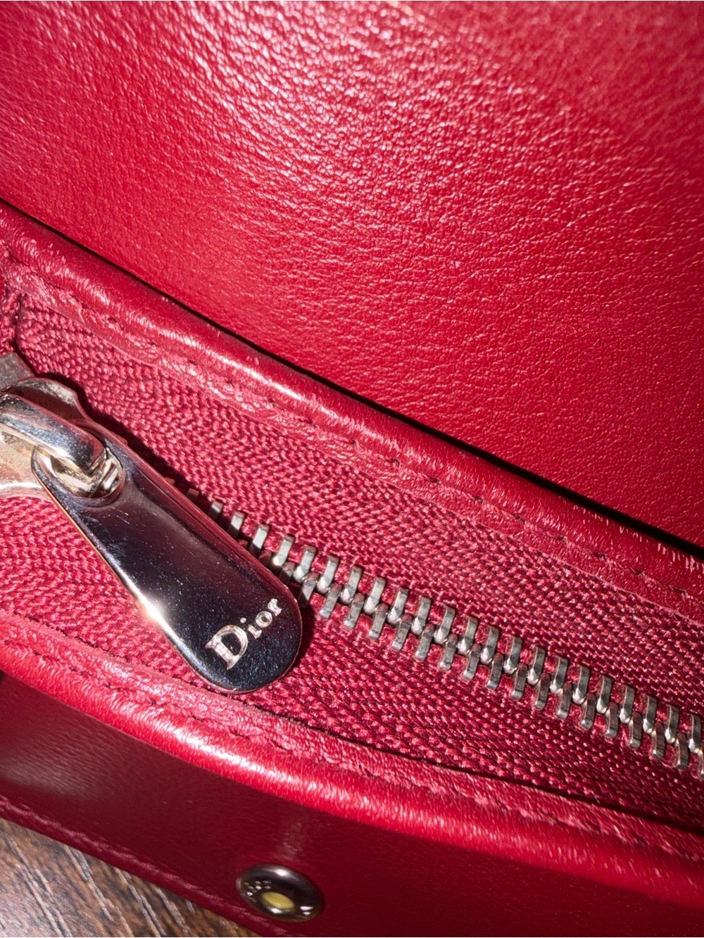 Mini Lady Dior Gardenia Wallet 🍒 Red Patent Cannage Calfskin - Picture 15 of 17